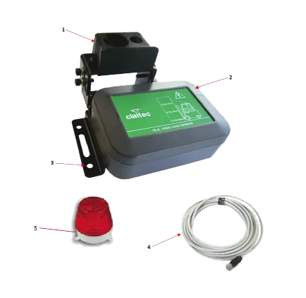 Trọn bộ linh kiện AT-HL01 Trọn bộ thiết bị cảm biến cảnh báo chiều cao xe nâng AT-HL01 gồm bộ điều khiển, mắt cảm biến, giá đỡ và còi đèn chớp