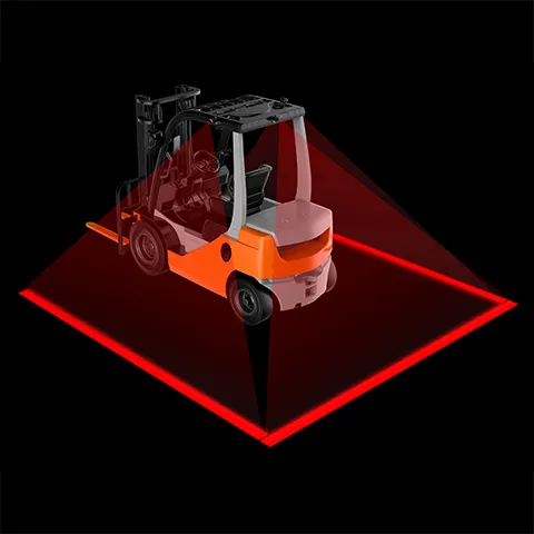Các loại đèn LED cảnh báo vùng an toàn cho xe nâng chiếu vạch ranh giới