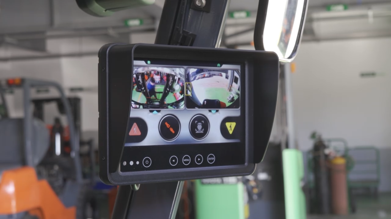 Màn hình giám sát 7 inch hiển thị camera AI thời gian thực lắp trong cabin xe nâng